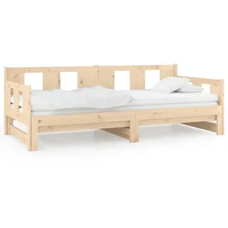 vidaXL Tagesbett Ausziehbar Massivholz Kiefer 2x(80x200) cm - Braun