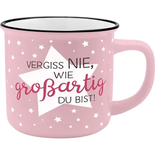GRUSS & CO Becher Motiv 'Großartig' 0,35 l Rosa