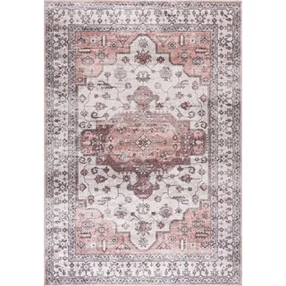 Mazovia Teppich Beige Boho Rahmen Teppich für Wohnzimmer, Schlafzimmer, Maschinenwaschbar- 160x230 cm