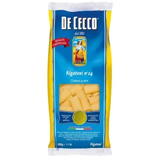 nudeln-hartweizen De-Cecco Nudeln Rigatoni n. 24, Hartweizen, 500g