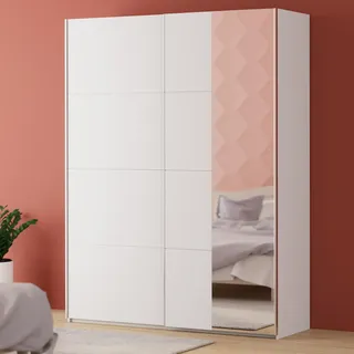 Forte Schwebetürenschrank Fittio 180,1 x 235 x 61,2 cm Weiß