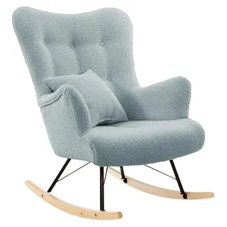 MIRJAN24 Schaukelsessel Zawil Boucle, Vintage Relaxsessel, Polstersessel, Wohnzimmersessel vom Hersteller (Farbe: Baloo 2086) - Türkis