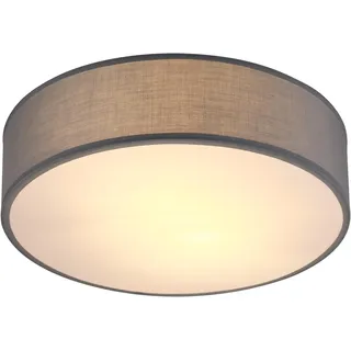 MONZANA® Deckenlampe Stoff Wohnzimmer Schlafzimmer E27 Grau 30cm Rund 1-Flammig 40W Lampe Flur Küche Deckenstrahler Deckenleuchte Stoffdeckenlampe - Grau