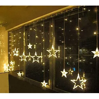 LED Lichterkette Sterne für Weihnachten Innen Fenster mit Timer 31V Lichterketten Warmweiß 8 Modi Weihnachtsbeleuchtung Außen Dekoration IP44 Lichtervorhang 2,3Mx1M