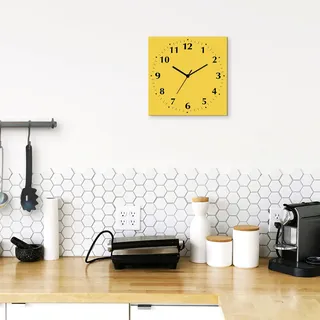 Artland Wanduhr »Uni Trendfarben« wahlweise mit Quarz- oder Funkuhrwerk, lautlos ohne Tickgeräusche, gelb