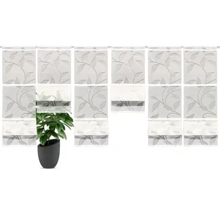 HOME WOHNIDEEN Magnetrollo RANA Ausbrenner Bambus, Rankenmotiv, stangendurchzug, Farbe:weiß, Größe:120 x 30 H: 120