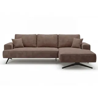 GRAINGOLD Eckcouch Polyester 3-Sitzer Braun
