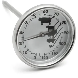 Weis Braten Thermometer bis 120°C Edelstahl Silber, Maße: 5,5cm x 14,5cm, 15305