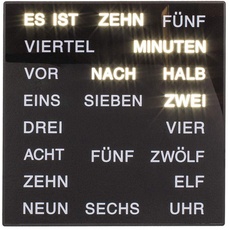 Bild Uhr mit Deutscher Wort-Anzeige ca. 20 x 20 cm aus Kunststoff