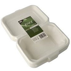 Bild BioPak Einweg-Lebensmittelbehälter Zuckerrohr Weiß