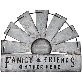 Fleecy day Halbe Windmühle aus Metall, rustikales Bauernhaus-Wandkunst-Dekor, Metallkunst, Wanddekoration für Wohnzimmer, Schlafzimmer, Dunkelheit, Küche