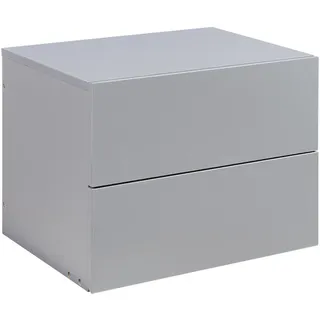 [en.casa] Wandregal Ampfing , Hellgrau , Holzwerkstoff , 2 Schubladen , Rechteckig , 40x30x29 cm , Wohnzimmer, Regale, Wandregale