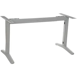 Metallgestell für Schreibtisch oder Tisch (STT), längenverstellbar, verstellbare Beine, Höhe 72,5 cm, Grau - Grau