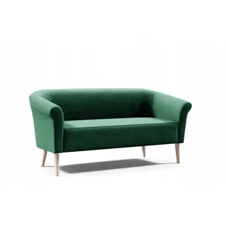 GUTTO Skandinavisches Sofa 3 Sitzer --LILIE-- Grün Sitzbank Velour Lieferung 7 Tage - hohe Beine aus Holz in Schwarz Wei Buche - Grün
