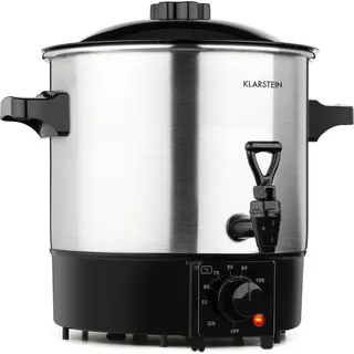 Klarstein Biggie Eco Einkochautomat & Getränkespender, 1000W, 30-100 °C, 9 Liter Nutzvolumen, Zapfhahn, Kontrollleuchte, inklusive Einlegerost - Silber