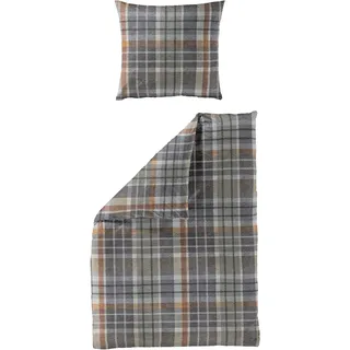 Bettwäsche BIERBAUM "Bettwäsche 4149", grafit, B/L: 135cm x 200cm, 1 Stk., 1 Stk., Seersucker, B/L: 80cm x 80cm, 2, Seersucker, Obermaterial: 100% Baumwolle, Bettwäsche, Bettwäsche, Seersucker, 100 % Baumwolle, pflegeleicht, bügelfrei, kühlend