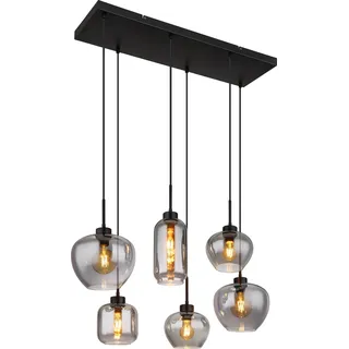 Globo Lighting|Hängeleuchte Metall schwarz matt, 6x E27 - Schwarz