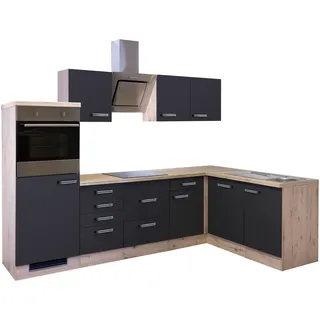 Flex-Well Winkelküche L-Form 280 x 170 cm grau