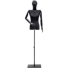 Weibliches Kleid Form Mannequin Torso, Verstellbare Höhe 47-78 Zoll, Mannequin mit Rechteckiger Metallbasis, Zerlegbare Arme und Kopf, Verwendet Für Kleid Schmuck Display und Nähen in Boutiquen