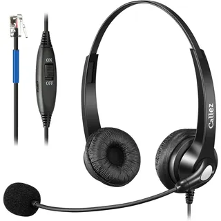 Telefon Headset RJ9 mit Mikrofon Noise Cancelling, Festnetztelefon Kopfhörer Binaural für Cisco 8811 7841 7942G 8841 8845 8851 8861 6851 Büro Call Center IP Telefone Plantronics M10 M22 Amplifier