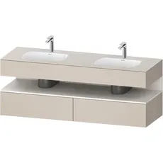 Duravit Qatego Einbauwaschtisch mit Konsolenwaschtischunterbau, 1600x550x600mm, Nische Weiß Supermatt, Doppelwaschtisch, QA4797084, Farbe: Taupe Matt