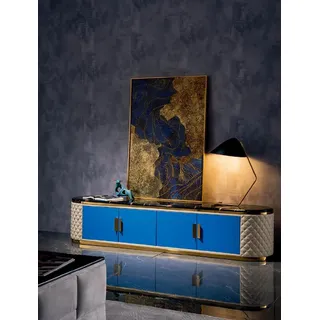 Kommode Sideboard Anrichte Schubladen Schränke Schrank Design Kommoden Lowboard - Blau
