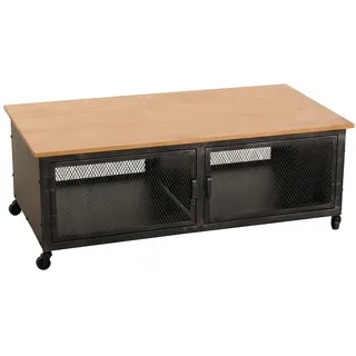 Mendler Couchtisch HWC-N28 Beige/Kiefer 45 x 120 x 60 cm