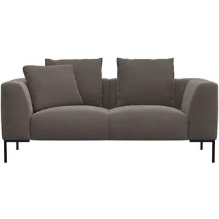 FLEXLUX 2,5-Sitzer »Sava Designsofa, bequem und komfortabel durch hochwertigen Sitzaufbau«, Taschenferderkern-Sitz mit Kaltschaum, lose Rücken- & Dekokissen, braun