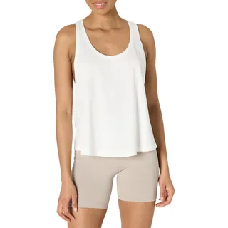 Amazon Essentials Damen Relaxed Fit Tank Top Weit, Active Soft Cotton Leichtes Yoga-Workout-Tanktop mit Racerback, Weiß, XXL
