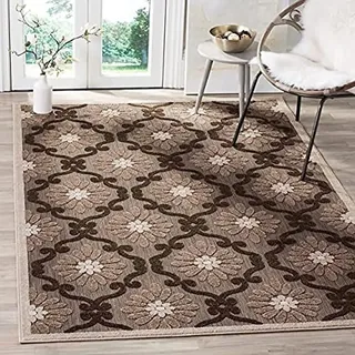 SAFAVIEH Traditionell Teppich für Wohnzimmer, Esszimmer, Schlafzimmer - Cottage Collection, Kurzer Flor, Hellbraun und Braun, 201 X 290 cm