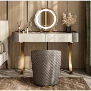 Beiger Schminktisch Designer Frisiertisch Luxus Schubladen Holz Möbel JVmoebel - Beige