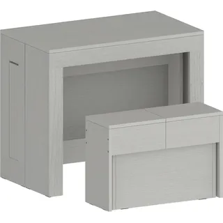 Tisch- und Stuhlset Dardizzon, Mehrzweckkomposition, Set mit Konsole und 1 ausziehbarer Bank, 100 %  Italy, 66 x 25 x 45 cm, Weiß - Weiß