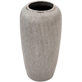 Sagebrook Home 13826-03 Keramikvase, 31,1 cm, silberfarben, Keramik, Silber, 6.25 x 6.25 x 12.25 inches