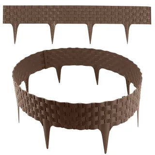 Rasenkante Rattanoptik I Braun I 4x80 cm Module I Kunststoff Beeteinfassung für ...
