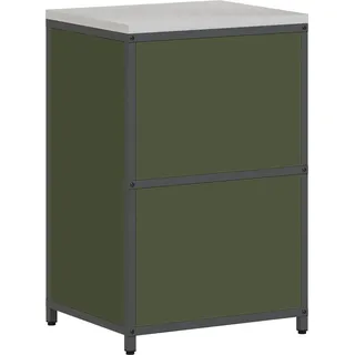 vidaXL Küchenaufbewahrung mit Regal Olive Grün 60 x 50 x 92 cm Stahl - Grün