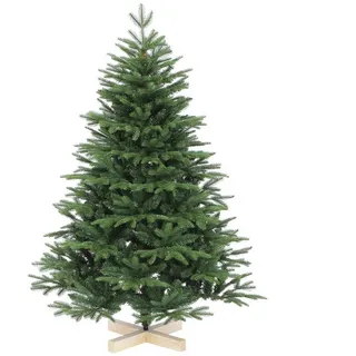 salcar Weihnachtsbaum künstlich 150 cm mit Holzständer, PE naturgetreue Spritzguss Elemente & PVC Nordmanntanne, 1,5 m Tannenbaum künstlich (Ø 112 cm)