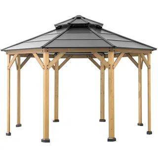 Pavillon , Holz , Zeder , 396x318x396 cm , wetterfest , Sonnenschutz, Pavillons