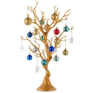 NUPTIO Künstlicher Weihnachtsbaum Gold Ornament-Anzeige Manzanita Baum 58cm Hoch Künstliche Wunschbaum Twiggy Ostern Bäume Deko Eier Geburtstag Party Hochzeit Halloween Dekoration, 1 Stück