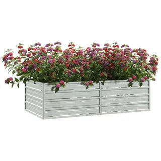 vidaXL Garten-Hochbeet verzinkter Stahl 160 x 80 x 45 cm Silber 