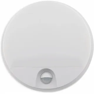 ChiliTec Außenleuchte Kunststoff, Metall Ø21x5cm inkl. Bewegungsmelder 15W 1150lm weiß