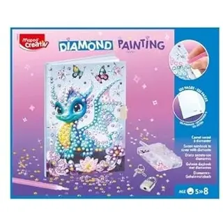 Maped CREATIV DIAMOND PAINTING Tagebuch Kreativ-Set für Kinder ab 5 Jahren – über 500 funkelnde Diamanten, selbstgestaltbares, abschließbares Notizbuch, inklusive Aufnahmestift & Zubehör