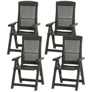 PROGARDEN Tampa Klappsessel 61 x 50 x 109 cm grün 4 St.