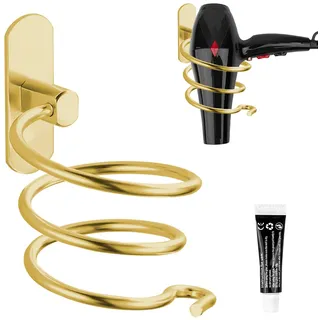 Fousenuk Haartrocknerhalter, Föhnhalter Haartrockner Halterung, Aluminium | Wandbefestigung Ohne Bohren Selbstklebender Kleber, mit Kabelhalter, Fönhalter für Badzimmer/Schlafzimmer/Balkon