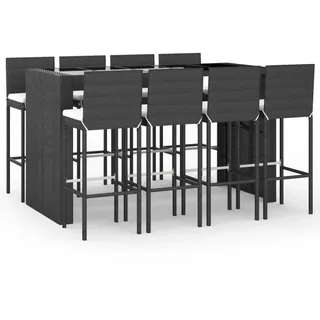 vidaXL Gartenbar-Set 9-tlg. Schwarz