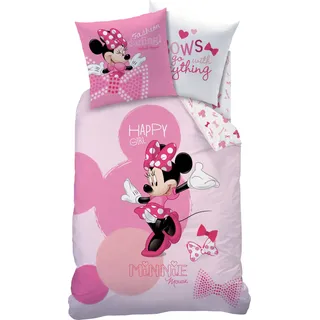 Disney Minnie Mouse Bettwäsche Set Biber Flanell 80x80 cm 135x200 cm