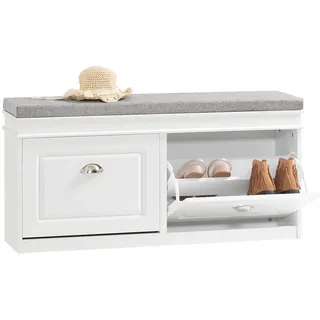 SoBuy Schuhbank 104 x 52 x 24 cm offen / weiß