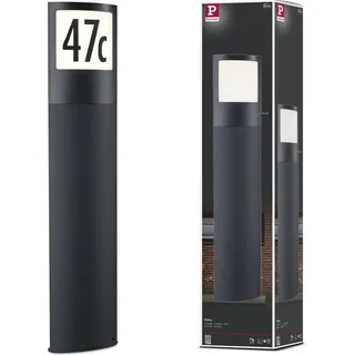 Paulmann LED Pollerleuchte Padea Kunststoff 87,9 cm inkl. Dämmerungssensor Bewegungsmelder grau