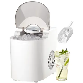 Vevor Tisch-Eiswürfelmaschine, 7 Eiswürfel in 6 Minuten, 11,8 kg pro Tag, selbstreinigendes Gerät mit Eisschaufel, Eiswürfelmaschine mit 2 Größen von Kugeleis für Zuhause Küche, Büro Bar Party