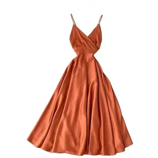 EVANEM Boho Kleid Damen, Satinkleider, Elegante, Modische Kleider, A-Linien-Kleider, Ärmellos, Quadratischer Ausschnitt, Bindetaille Für Abendkleider, Cocktailparty, Formelle Hochzeit, Sommerkleider