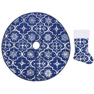 Luxus-Weihnachtsbaumdecke mit Socke Blau 150 cm Stoff - Blau